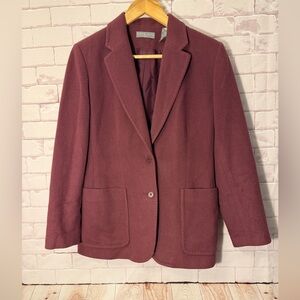 Kate Hill Wool/Cashmere Maroon Blazer